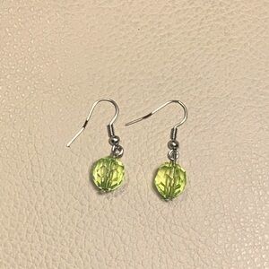 Chartreuse Green Bead Earrings